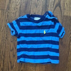 Ralph Lauren Kids Navy and Blue Striped Tee